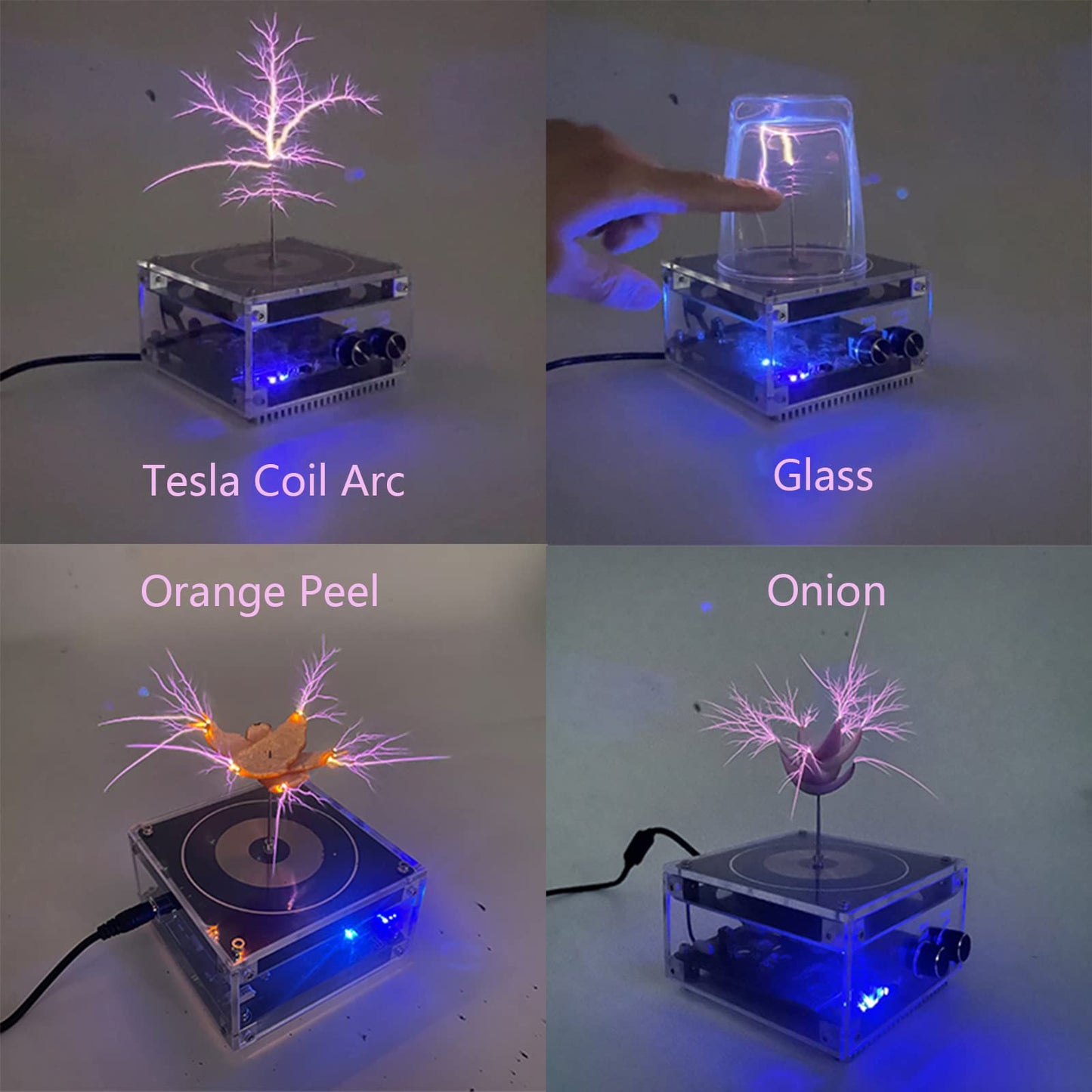 Bluetooth-Compatible Musical Tesla Coil, Pemenol Touchable Artificial Lightning Spark Gap Arc Generator Desktop Decoration Arc Plasma Science Teaching Experiment Model For College High School