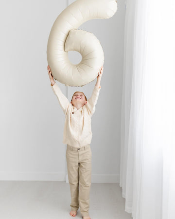 Cream White 6 Balloon, Number Balloons 40 Inch, 6Th Balloons For Birthday Decorations, Cream White Party Supplies 6 Birthday Bal