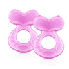Nuby Silicone Teethe-Eez Teether With Bristles (Pink-2 Count)