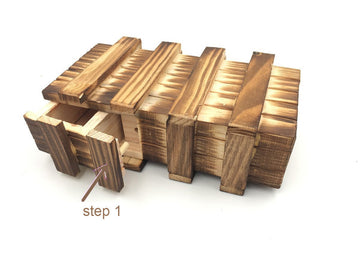 Ahyuan 3D Wooden Money Holder Puzzle Box - Difficult Brain Teaser with Secret Drawer - PUZZLEBOX IQ Toy for Adults