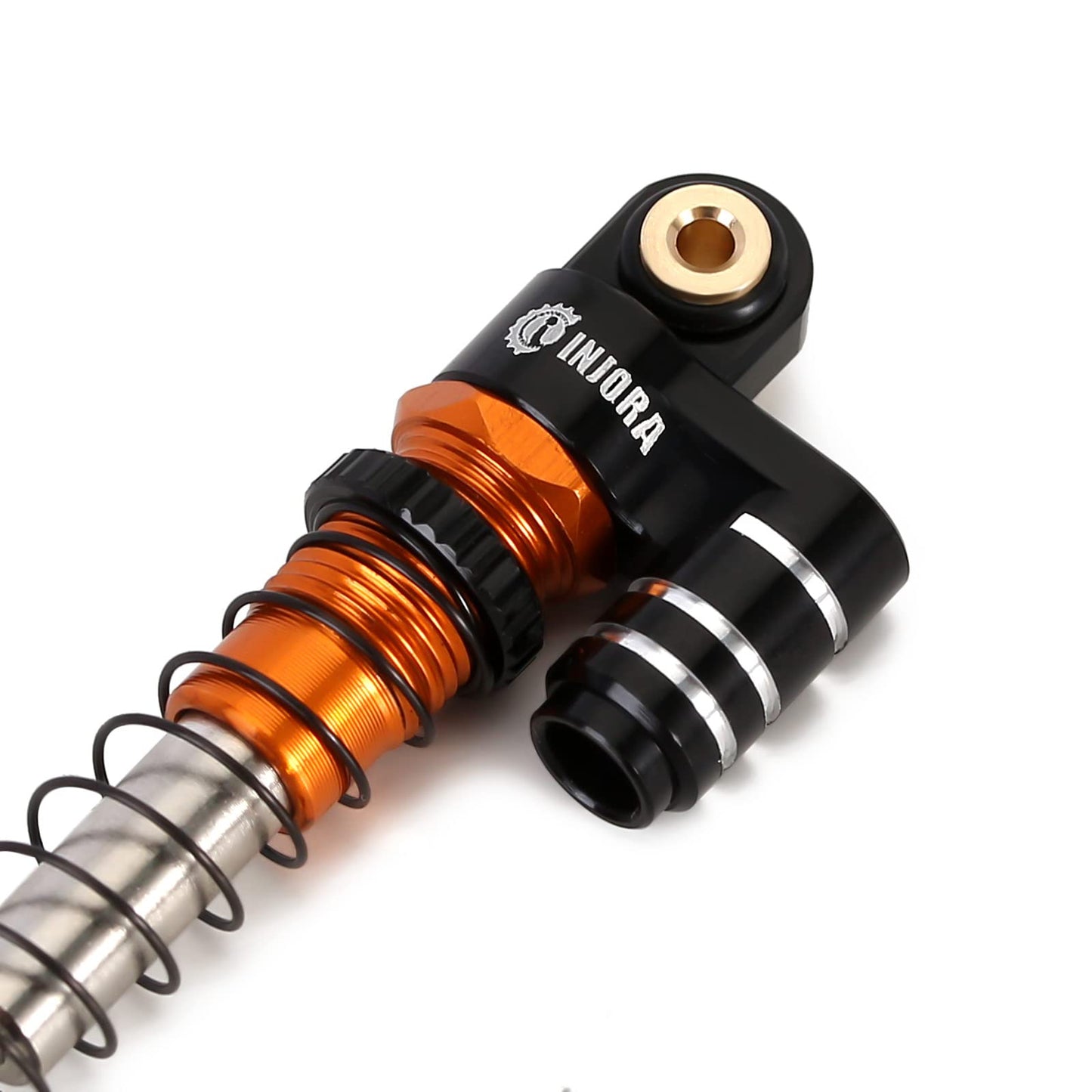 INJORA 43mm Aluminum Threaded Double Barrel Shocks Dampers for Axial SCX24(Gold)