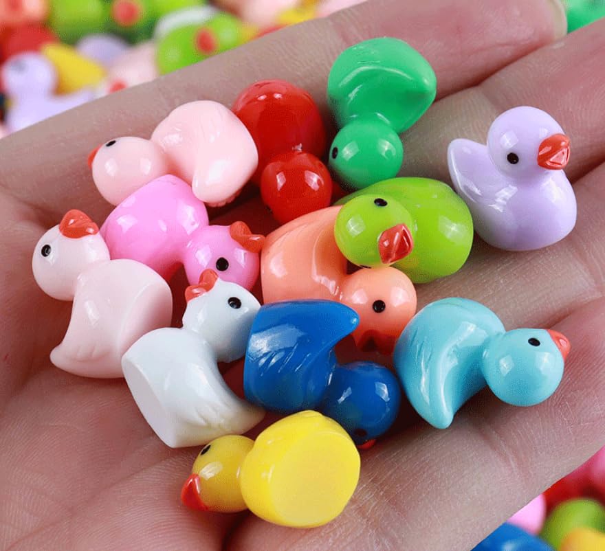 100Pcs Mini Resin Duck,15 Mm Dollhouse D Cor For Aquarium Decor Micro Fairy Garden Landscape Hide,Seek Party Toys,Easter Basket