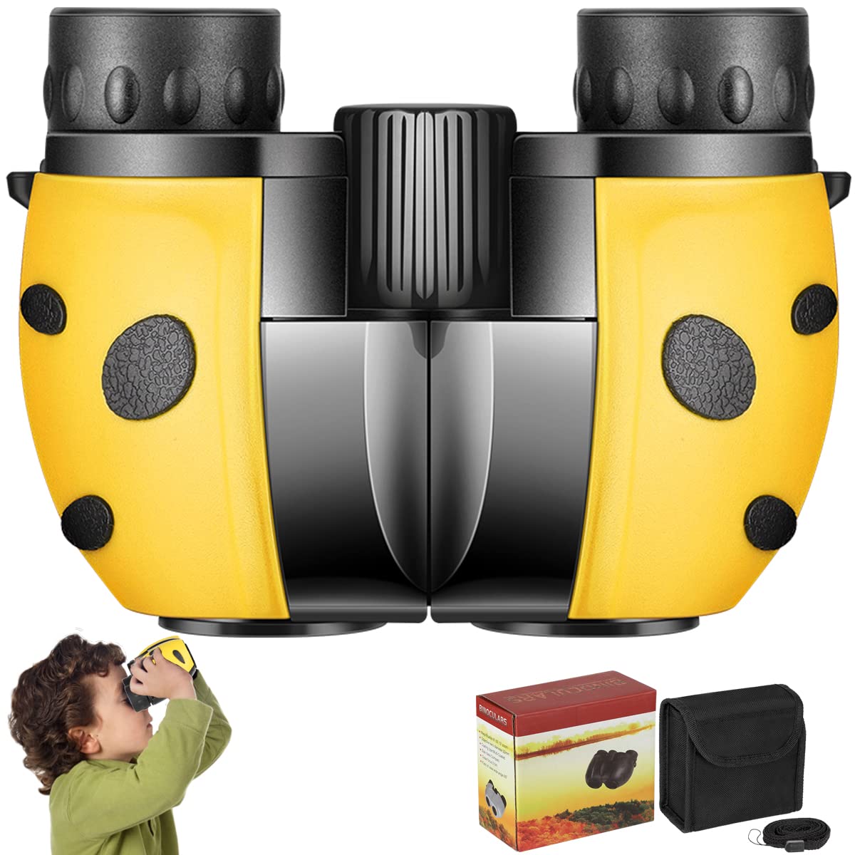 Compact Mini Binoculars For Kids - 8X21 Zoom Kids Binoculars Toy Gift Shock Proof For 3 4 5 6 7 8 9 10 11 12 13 Years Old Boys Girls Bird Watching Sporting Events Children Best Present
