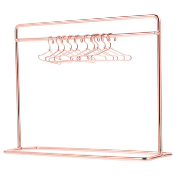 Toddmomy 1 Set Mini Doll Clothes Rack Mini Doll Clothes Hanger Garment Rack With Hangers Miniature Metal S Wardrobe Furniture Ac
