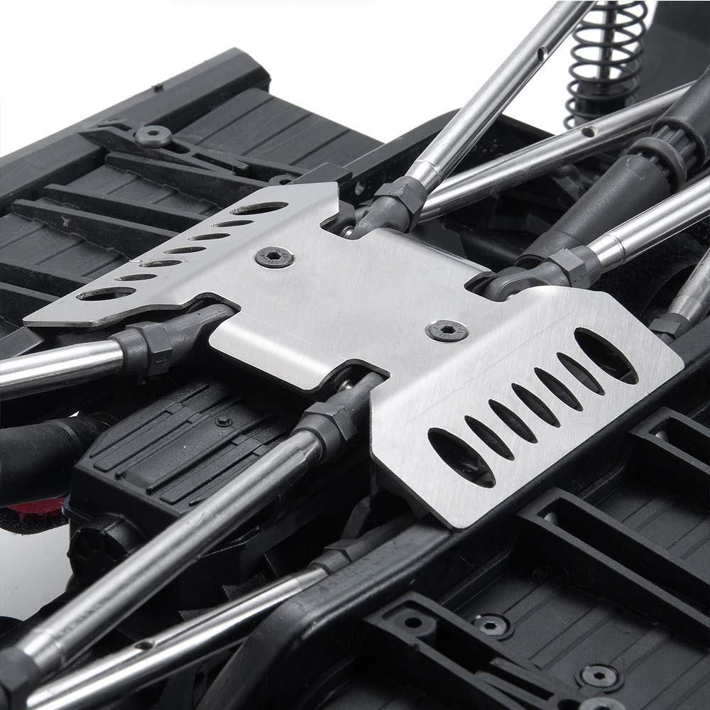 RCLions Stainless Steel Center Skid Plate Protection Plate Chassis Guard for Axial SCX10 iii AXI03007 AXI03006B Upgrades 1/10th