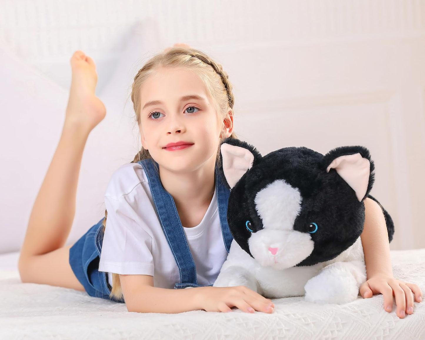 Wepop 5Lb Weighted Stuffed Animals, 24In Big Cat Plush, Cute Soft Plushie Pillows For Adults Boys Girls