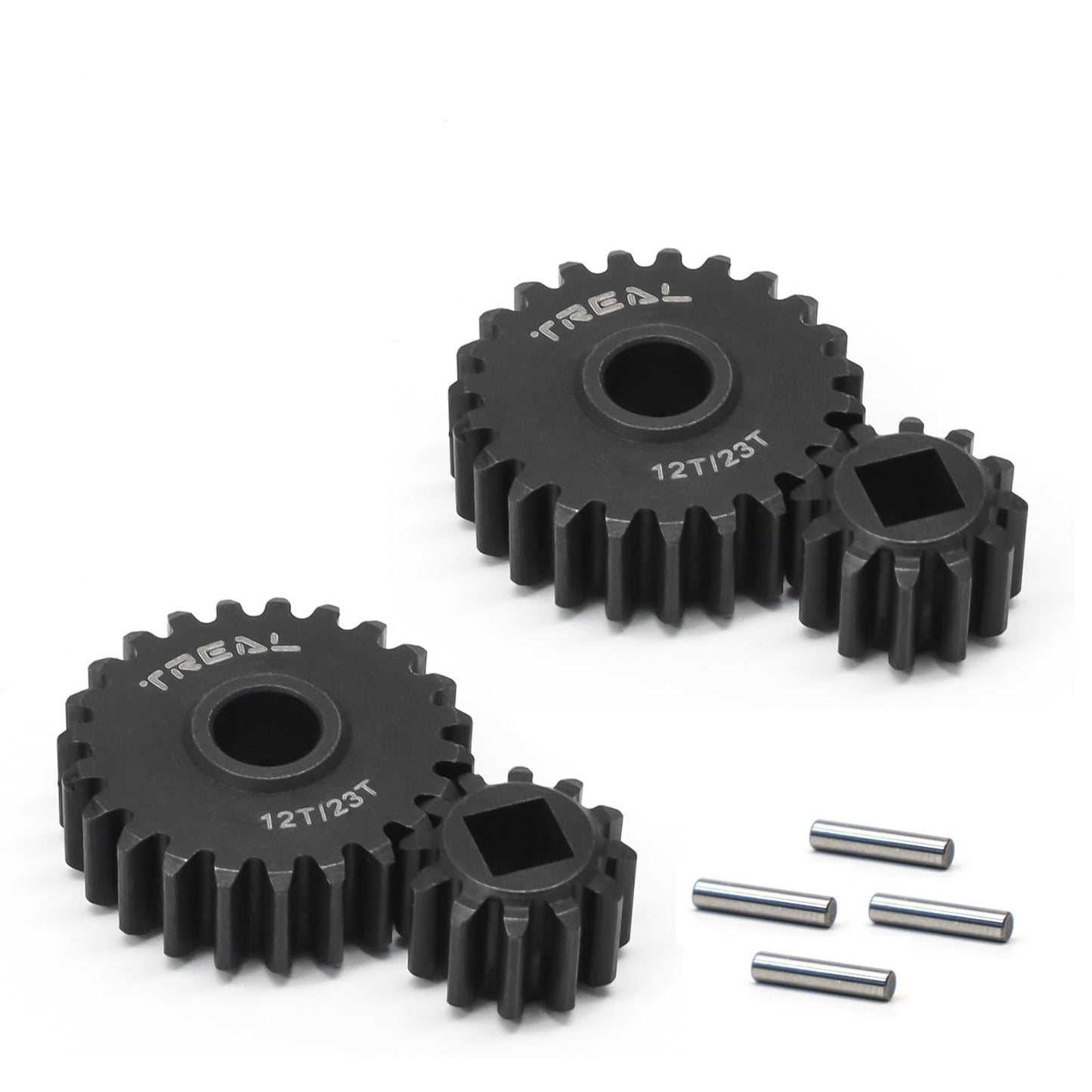Treal Scx10 Iii/Capra Portal Gears 12/23T Harden Steel Gears Compatible With Axial 1/10 Scx10 3 Capra(12T/23T)