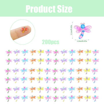 200Pcs Mini Dragonflie Decor For Dollhouse Resin Tiny Dragonflie For Crafts Micro Miniature Dragonflies For Fairy Garden Dollhou