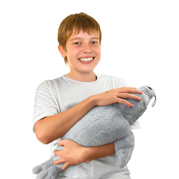 CSVBTRF 23 Weighted Stuffed Seal Plush Animal - 2 lb Grey Hugging Seal Gift for Kids