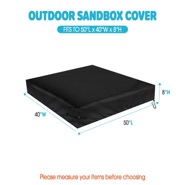 Fizentia Sand Box Cover,500D Waterproof Sandbox Cover,Heavy Duty Outdoor Cover Fits 50'' L x 40'' W Sand Box with Lid,Wooden or