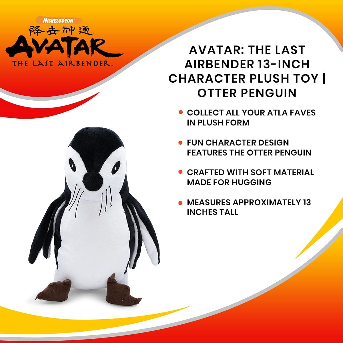Avatar: The Last Airbender Otter Penguin 13-Inch Character Plush Toy | Cute Plushies And Soft Stuffed Animals, Anime Manga Gifts And Collectibles | Kids Room Decor, Accessories