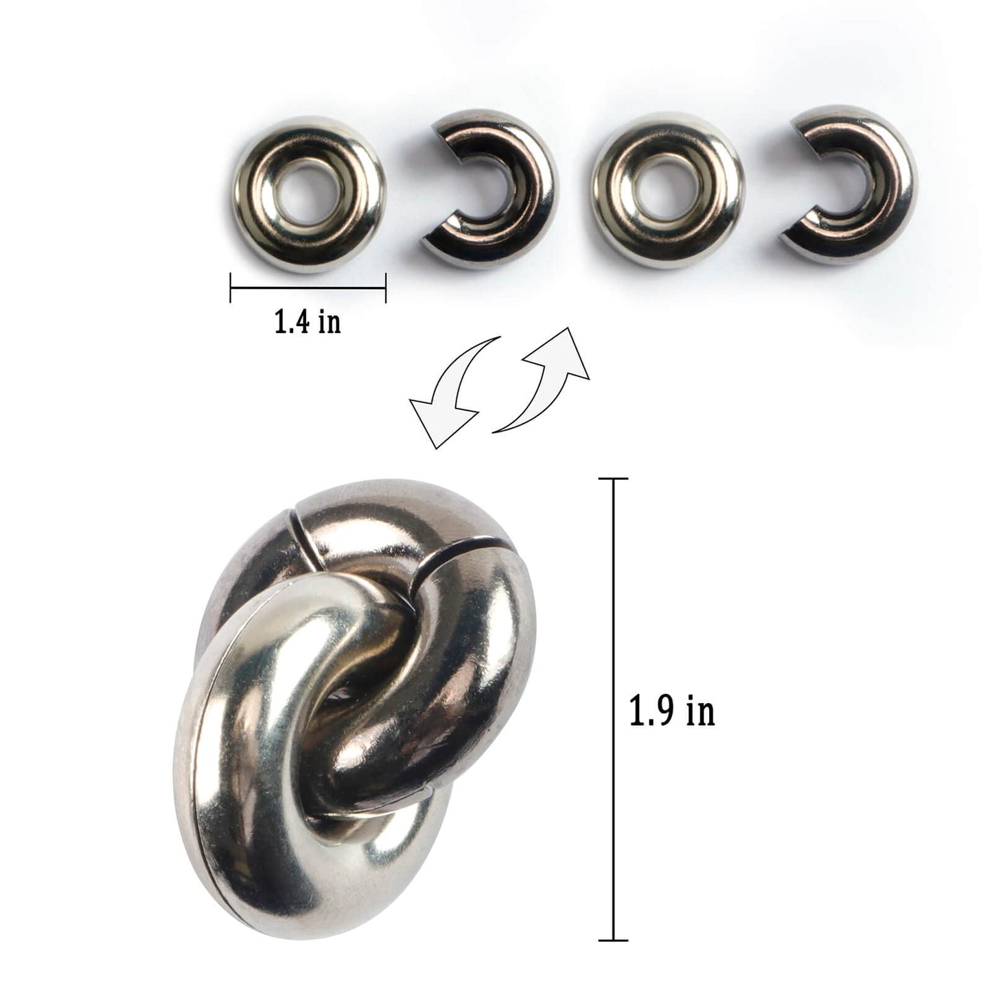 MHY 3 Pieces Brain Teaser Metal Puzzles - Highly Difficult IQ Game for Adults and Teens