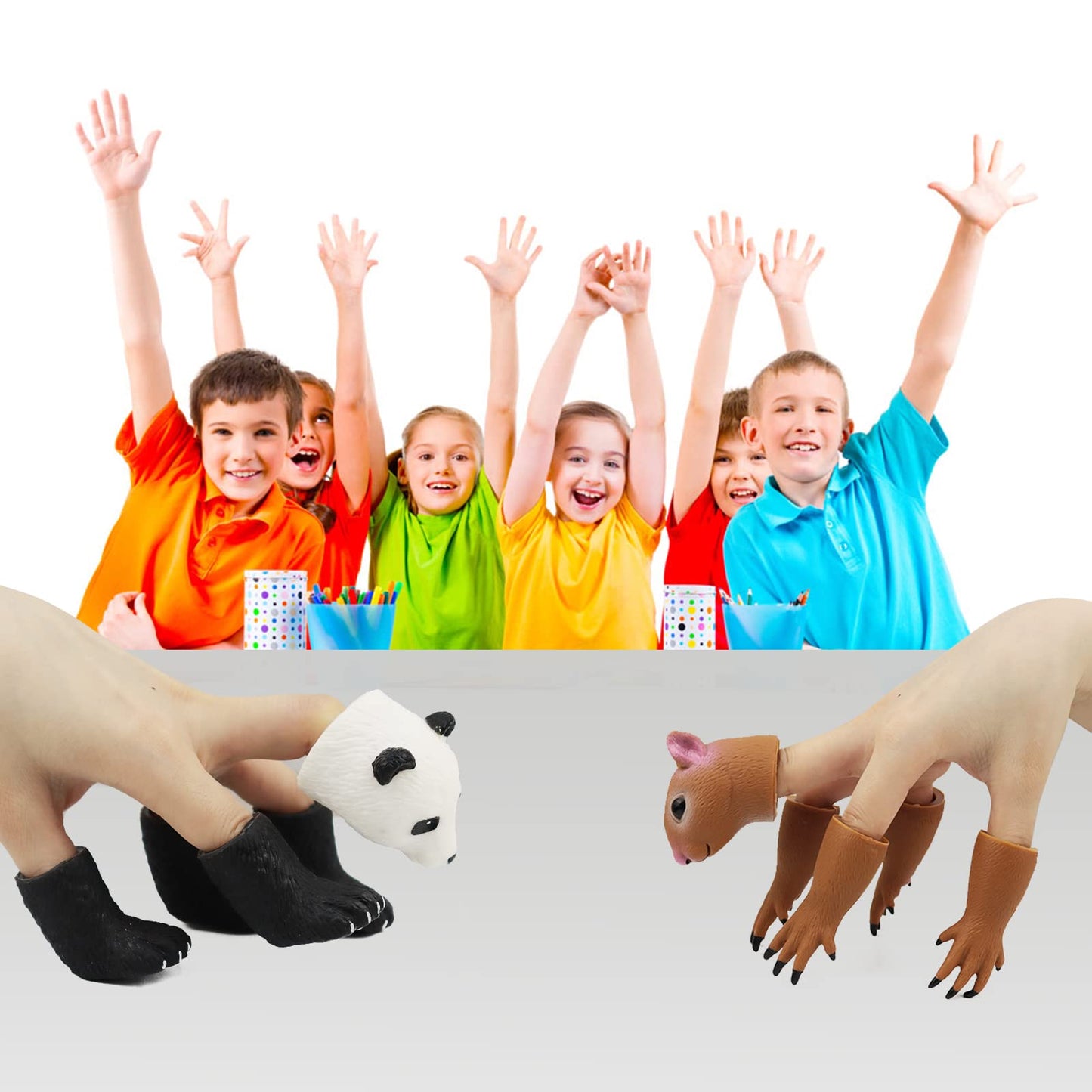 Mimidou Cute Animal Finger Puppets Toys 5 Set, Panda, Squirrel, Cat, Shiba Inu, Pug, Role-Telling Animal Puppets, An Excellent G