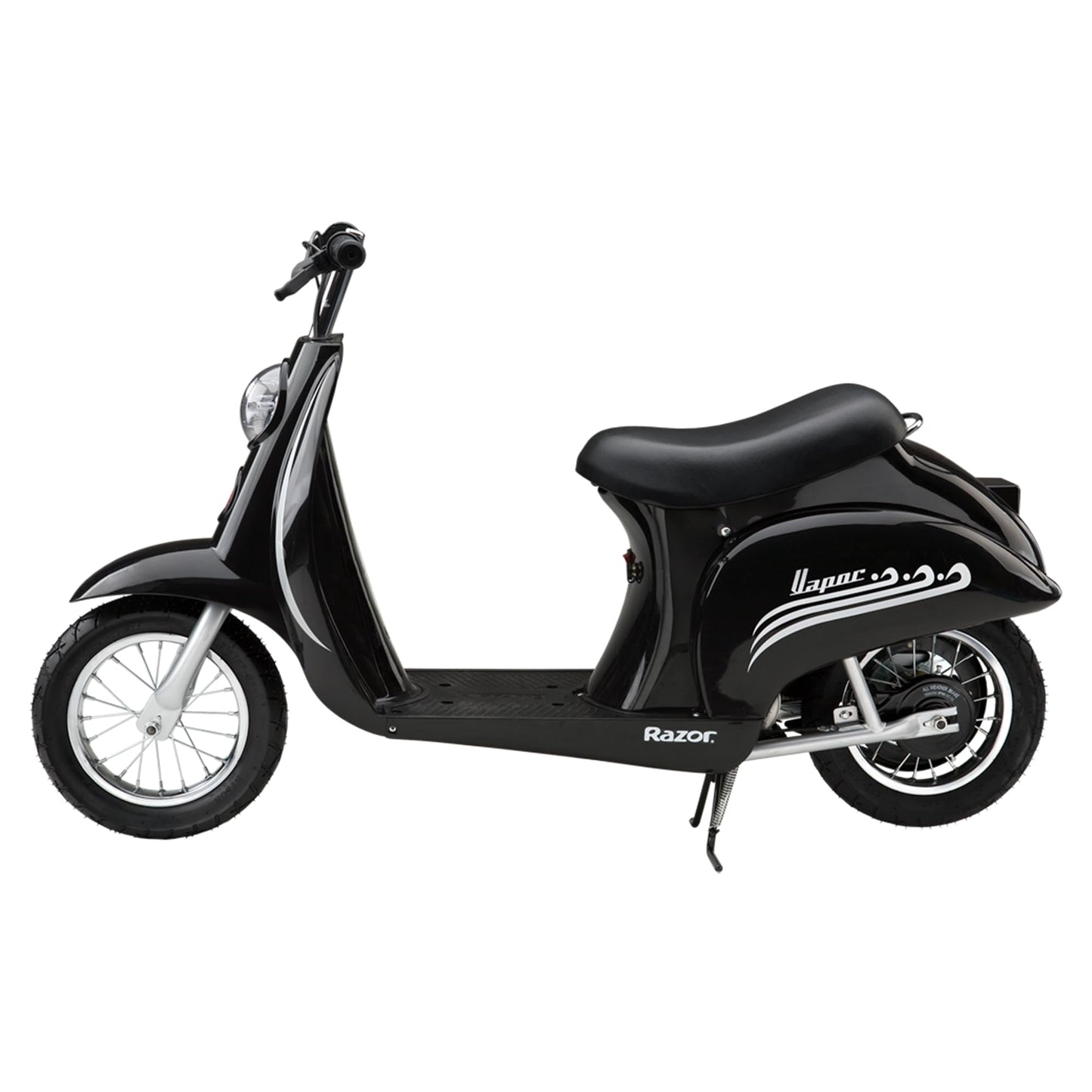 Razor Pocket Mod Vapor 24 Volts Electric Retro Scooter High Torque Chain Driven Motor And Spoked With Pneumatic Tires For 13 Years Old And Up, Black