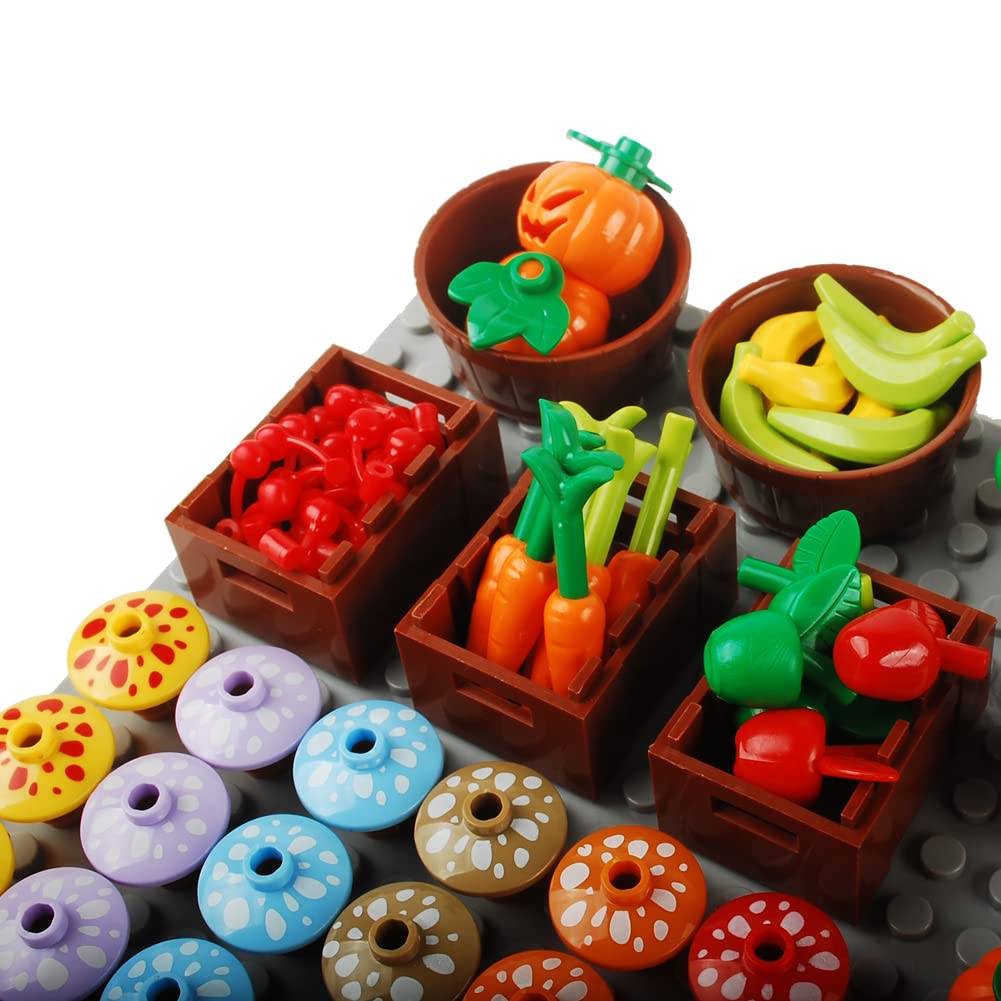 BAENRCY 180pcs Food Building Blocks Kitchen Sencery Accessories Food Set Building Bricks Kit DIY Building Set Compatible All Major Brands (#A)