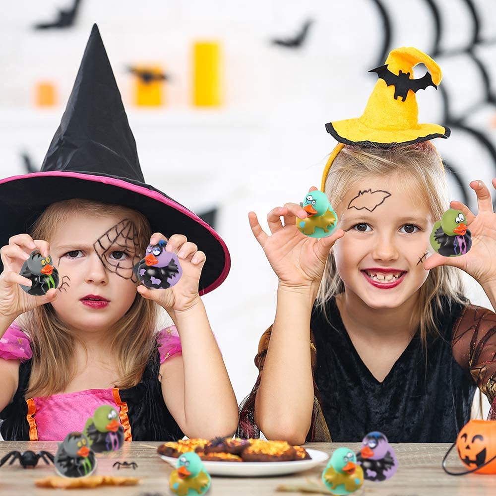 Artcreativity 2 Inch Zombie Rubber Duckies For Kids, Pack Of 12, Variety Of Designs And Colors, Trick Or Treat Supplies, Goodie Bag Fillers, Party Favors, Halloween Themed Bathtub Toys