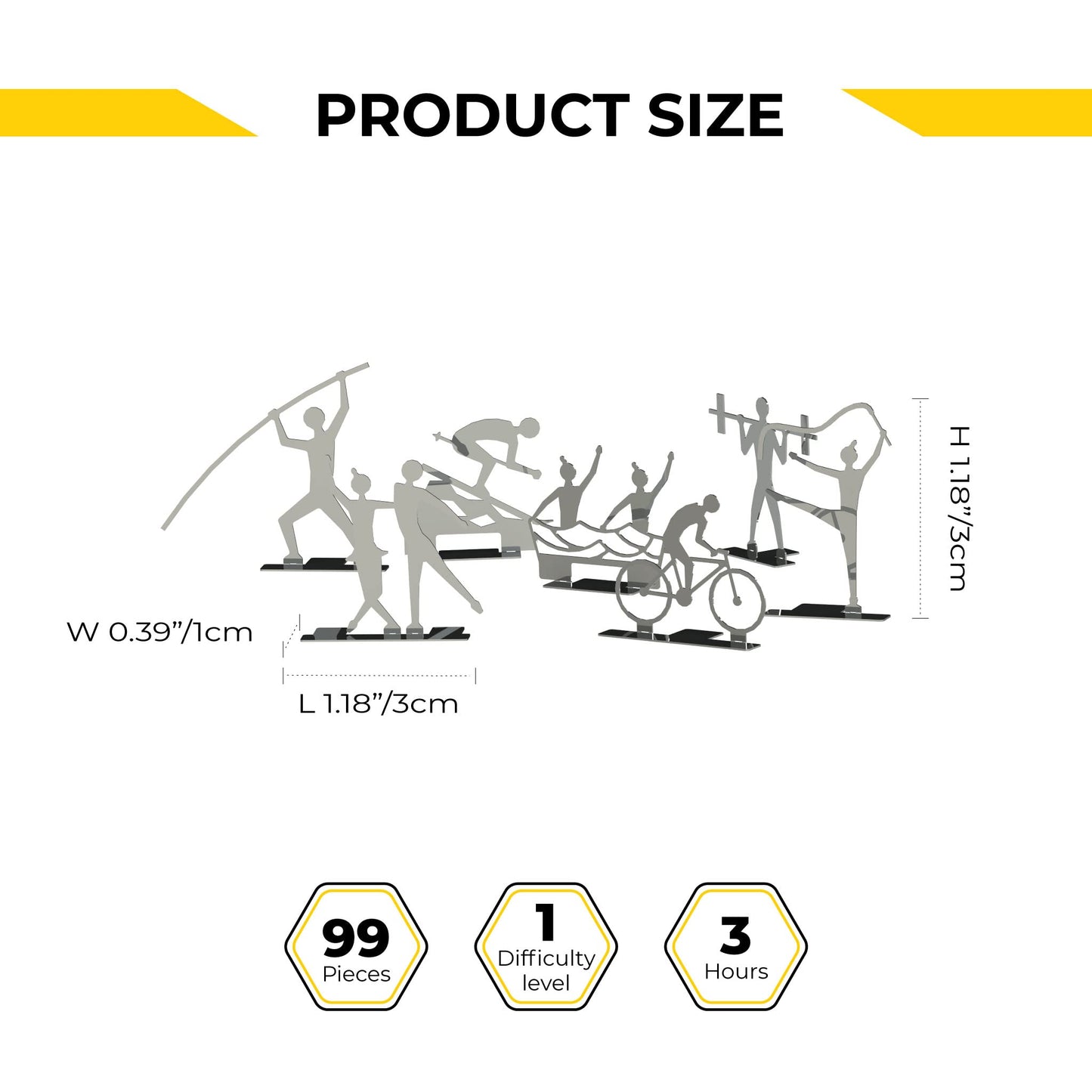 Metal Miniature Figures 99 Sports, Metal Diy Kit, Figurines Sports 99 Kind Of Sports, Metal Action Figures Set For Sports Lovers