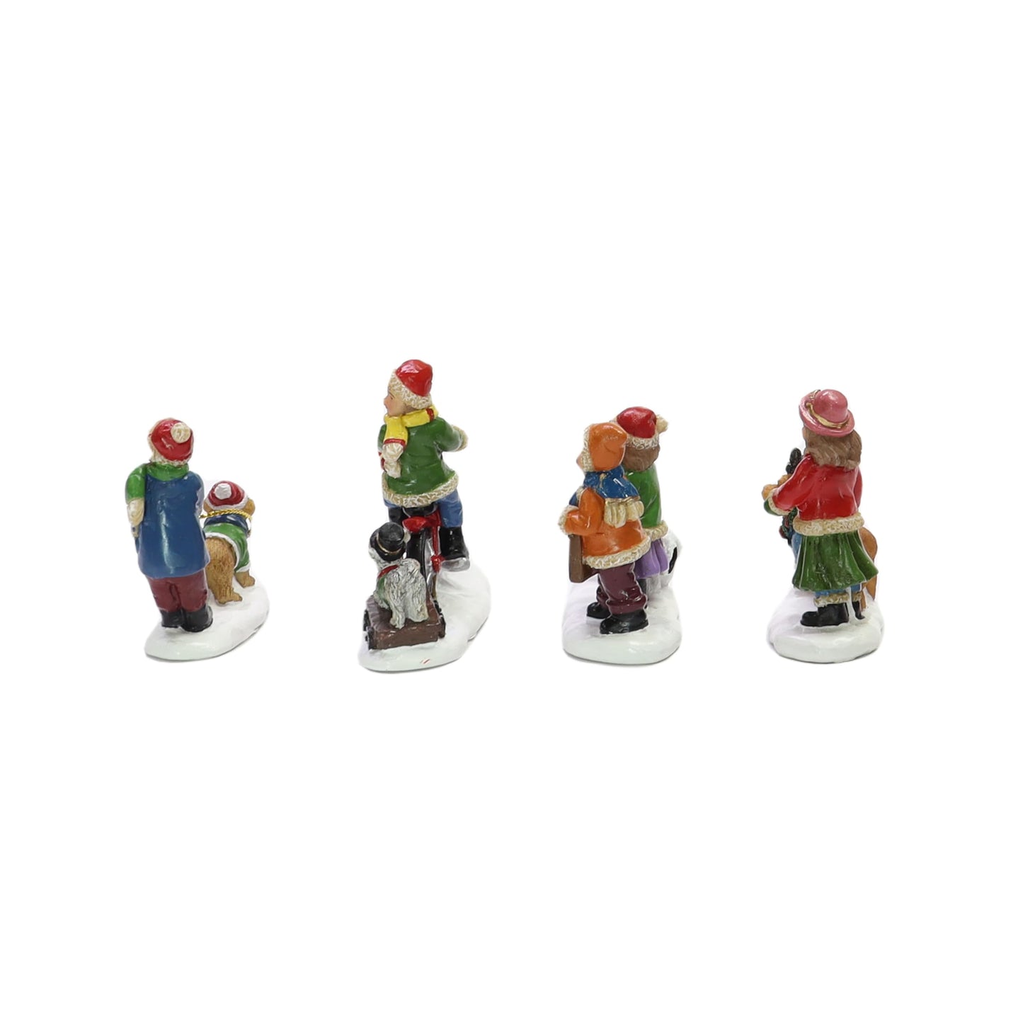 Moments In Time Set Of 4 Hand-Painted Polyresin Christmas Village Figures