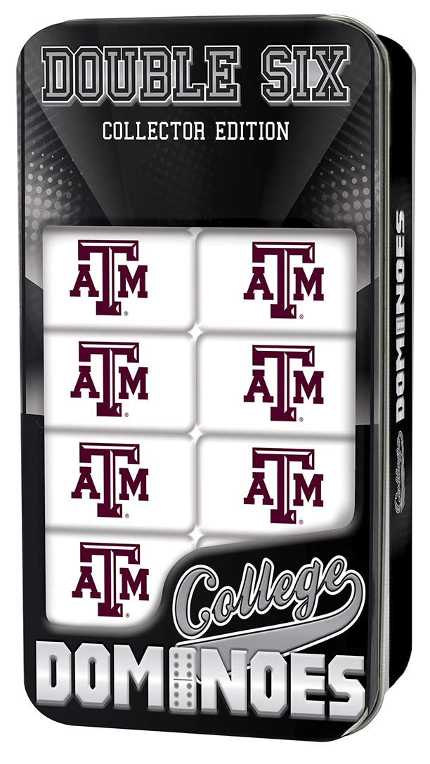 Masterpieces Game Day - Ncaa Texas A&M Aggies - 28 Piece Team Logo Double Six Domino Set
