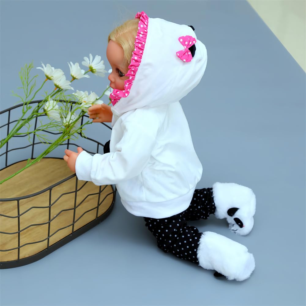 Reborn Baby Dolls Clothes 20 Inch Outfit Accessories For 17-22 Inch Newborn Baby Doll Girl?Panda 4Pcs Set ?