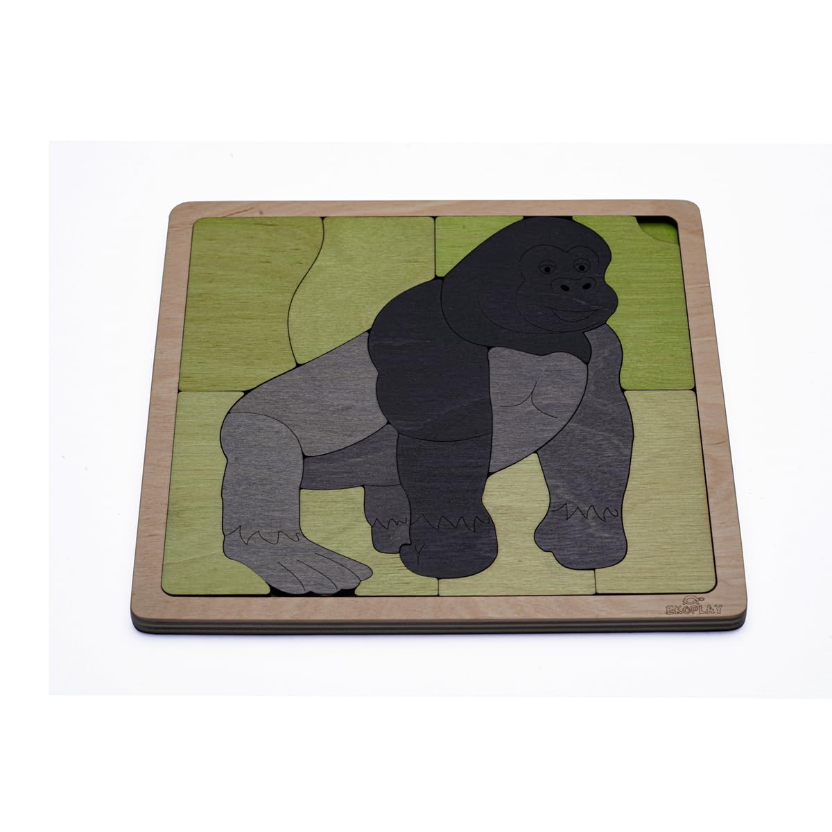 Mountain Gorilla Wooden Puzzle | 15 Pieces Jigsaw Puzzle | Endangered Animals For Kids 3 Years And Above