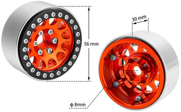 1.9 Beadlock Wheels Rim - 10Mm Aluminum Deep Dish Negative Offset Rc Crawler Wheel Hub For 1/10 Scale Rc Crawler Traxxas Trx4 Ax