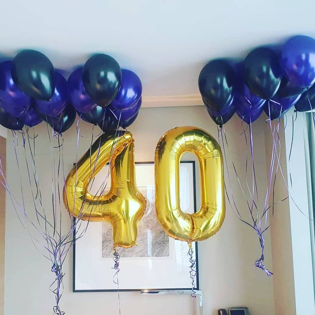 LHOAVWE 40 Inch Gold Foil Number Balloons - Jumbo 40th Birthday Decorations, Mylar, Helium, Gold, 40th Anniversary Party Supplies