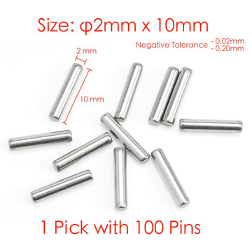 Model# 2754 Stub Axle Pins, Size F2X10Mm (Set Of 100 Pcs) For Traxxas Rc Vehicles