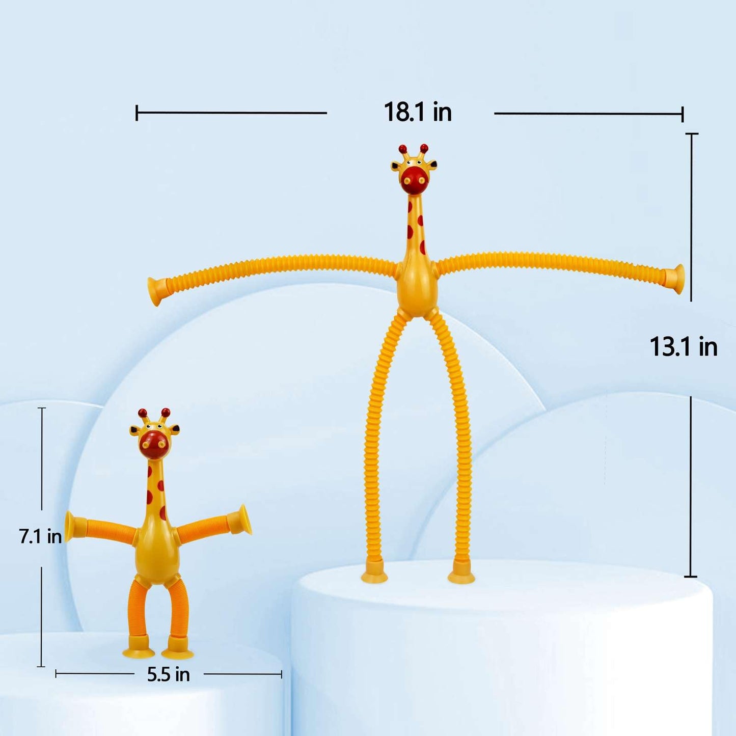 4 Pack Telescopic Suction Cup Giraffe Toy, Pop Tubes Baby Fidget Toys, Fine Motor Skills And Creative Learning, Autism Sensory T