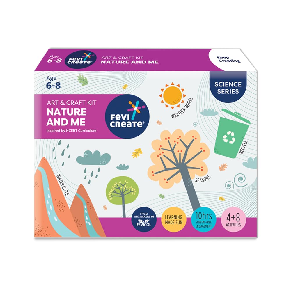 Fevicreate Nature And Me Art & Craft Kit | Science Series Inspired By Ncert Curriculum | Build A Weather Wheel, A Recycling Wast