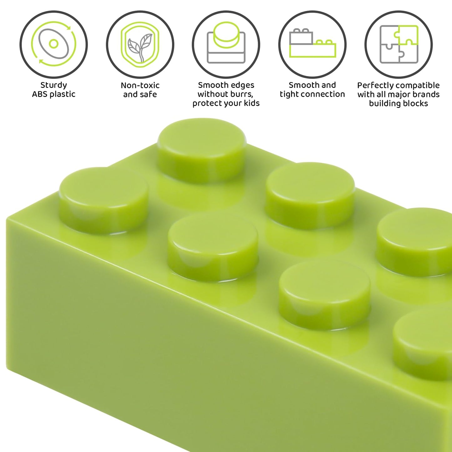 1100 Pieces Building Bricks, Compatible With Lego Classic Building Blocks Bulk With Baseplates, Doors Windows And Wheels, Stem C