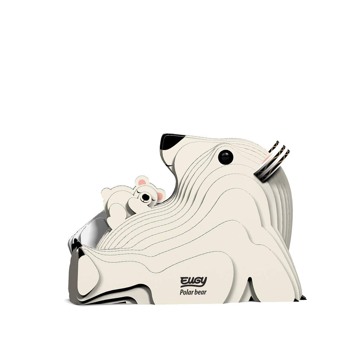 Eugy Polar Bear 3D Puzzle, 30 Piece Eco-Friendly Educational Toy Puzzles For Boys, Girls & Kids Ages 6+