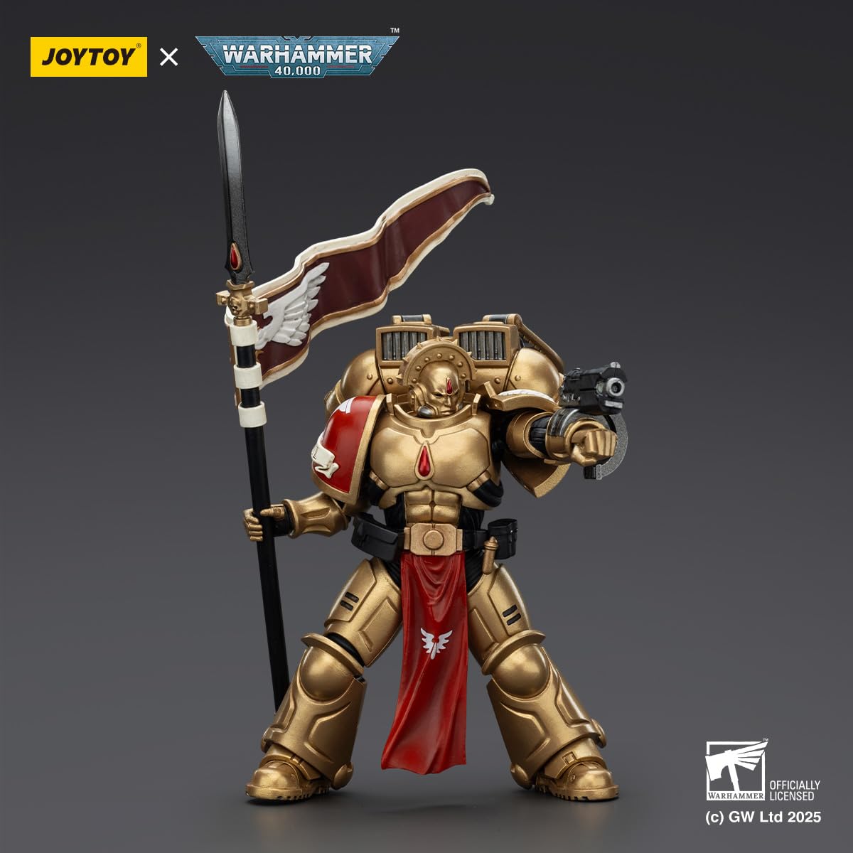 malt-inspiredISE JOYTOY 1/18 Action Figures - Warhammer 40 000 Blood Angels Sanguinary Guard 3 with Angelus Boltgun and Encarmine Spear - 5 Highly Posable Collectible Model Ages 15+