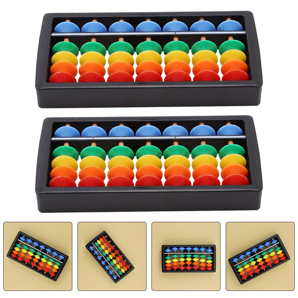 Toyvian 2PCS Plastic Abacus Soroban Calculator Plastic Abacus Math Learning Educational Toys for Children Calculation