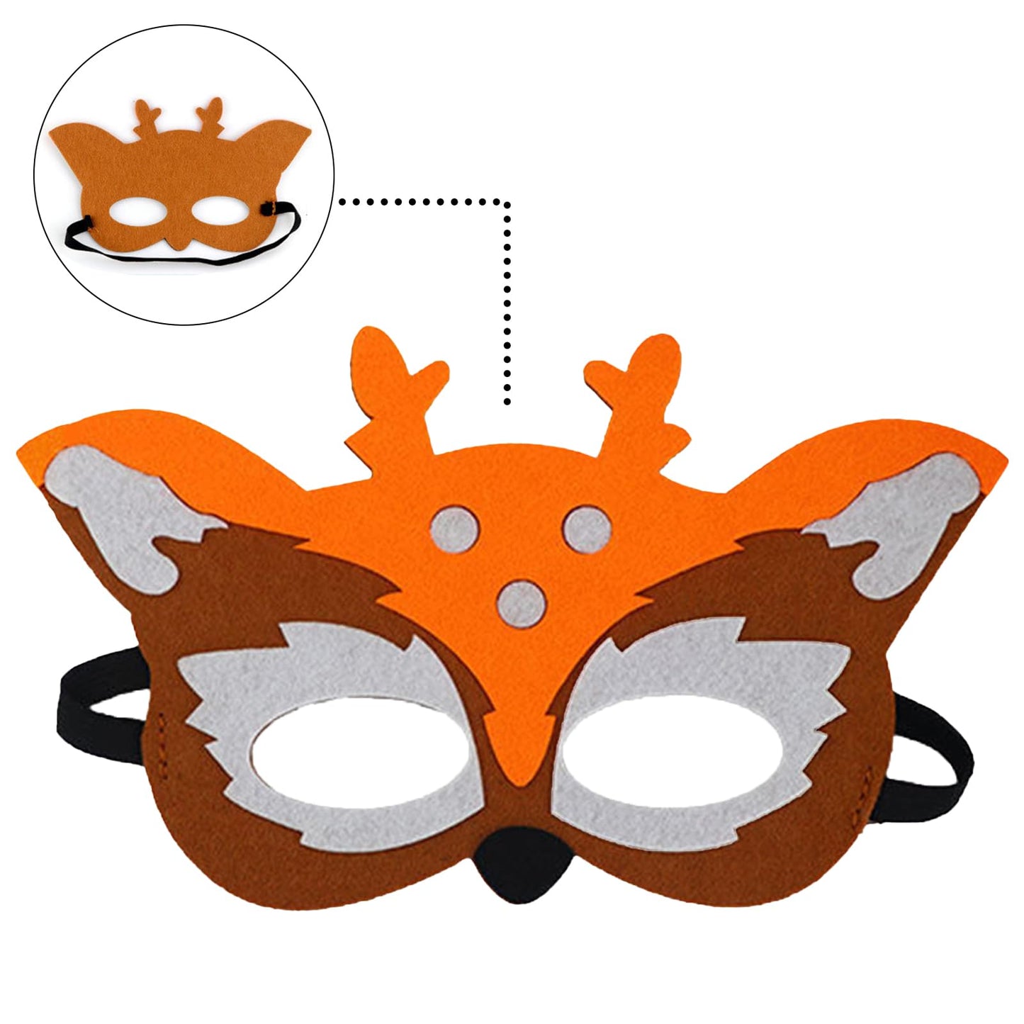 Jtnohx Felt Animal Masks, 10 Pcs Halloween Mask, Animal Costume For Birthday Party Supplies (Sika Deer Mask)