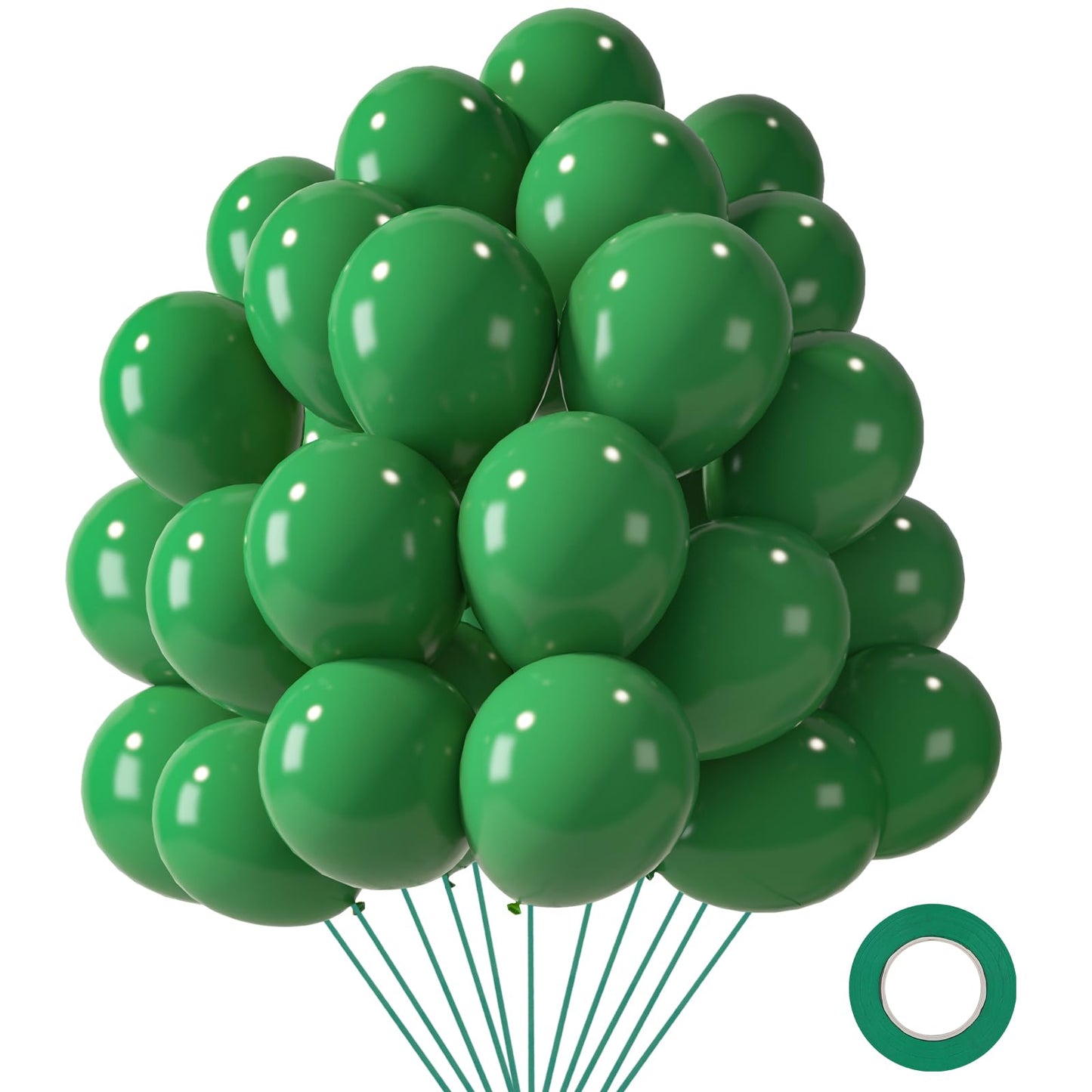 Lovestown 110Pcs Latex Balloons 12Inch, Helium Balloons Party Balloons Arch With Ribbon For Birthday Jungle Family Reunion Party St. Patrick'S Day Decorations Dark Green