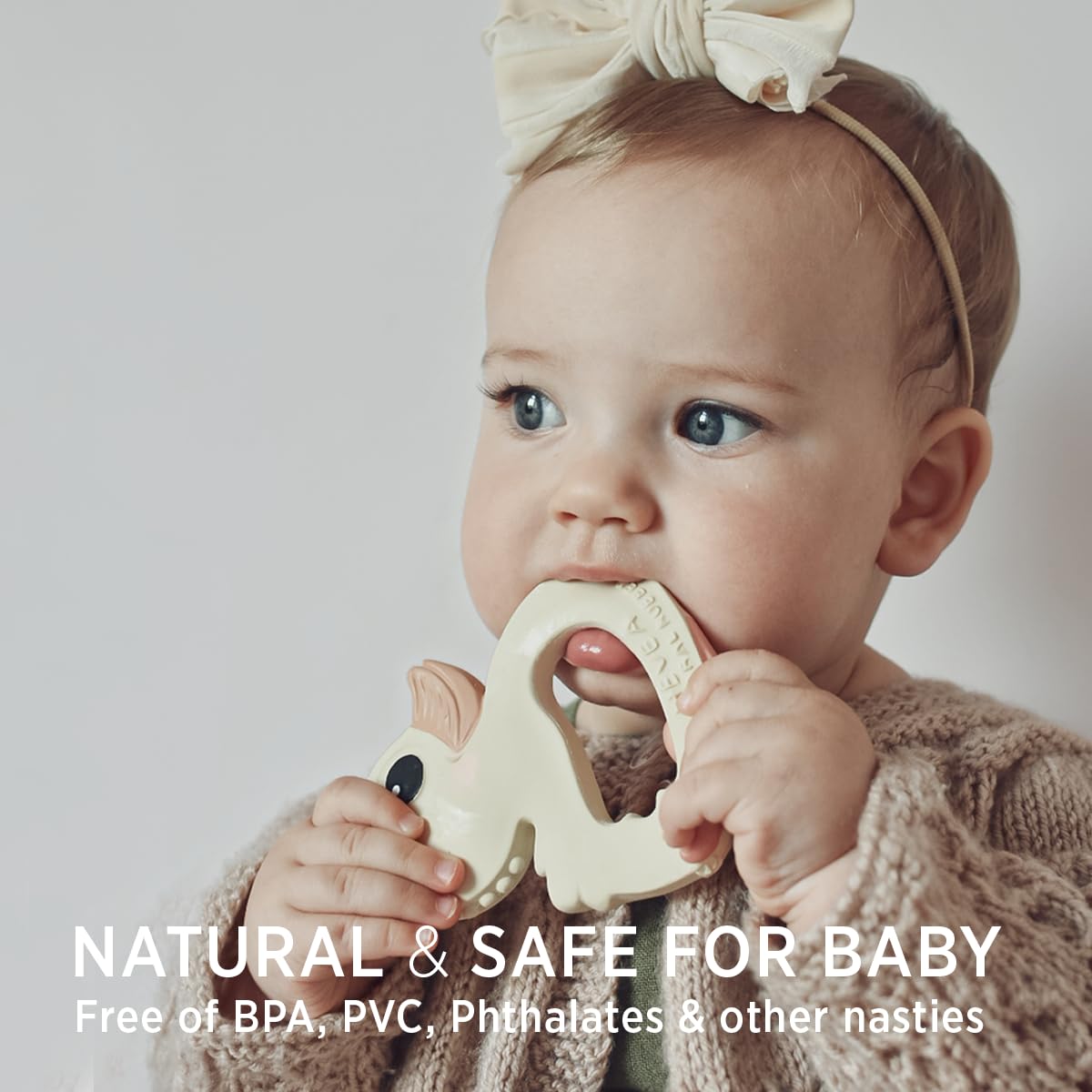 Hevea Kawan Duck Teether - Massaging Baby Teething Toys Made From 100% Natural Rubber - Free Of Bpa, Pvc, Plastic, And Phthalate