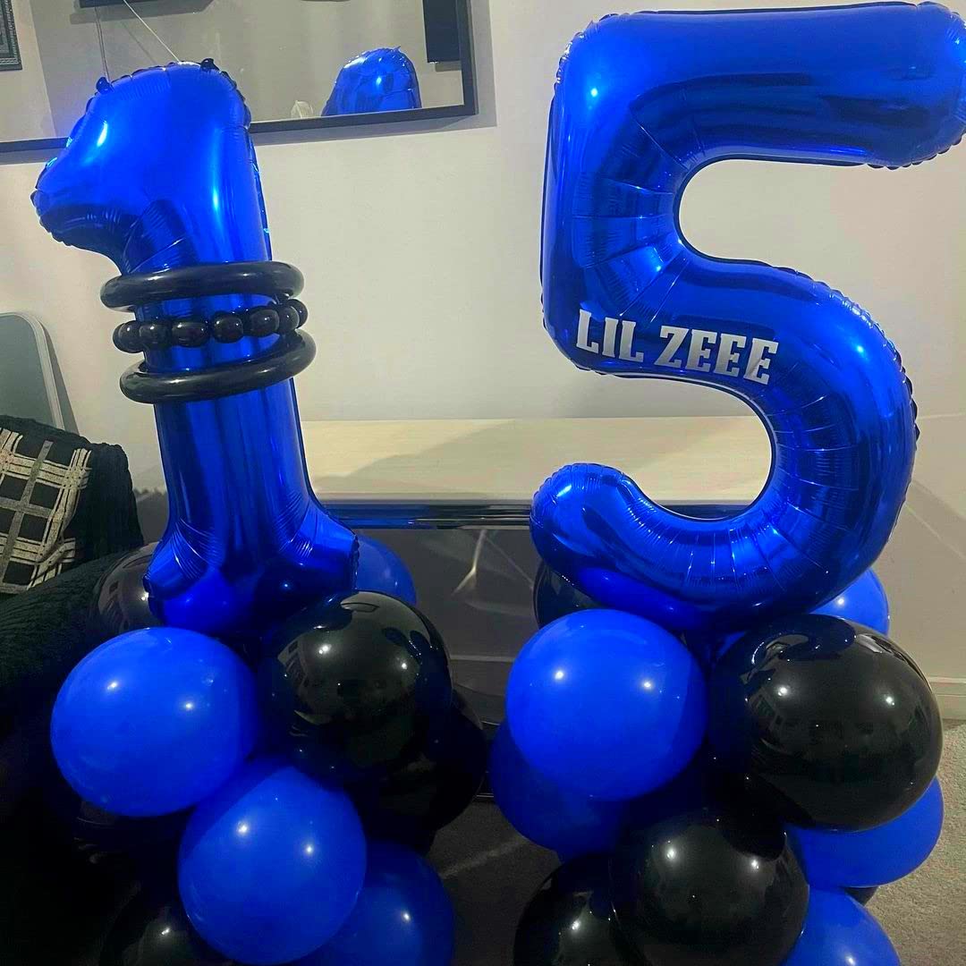 BBPOOL 40 Inch Navy Blue Number 15 Foil Balloon for Birthday Party Decorations