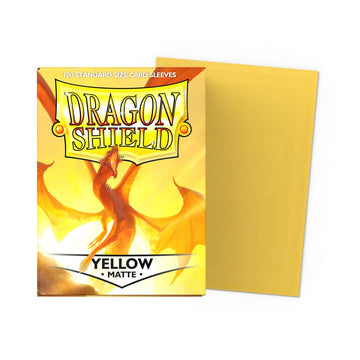 Dragon Shield | Standard Size Card Matte Sleeves | 100 CT - Smooth & Tough enhanced TCG Sleeves | Compatible with Pokemon Flesh & Blood One Piece & Magic The Gathering | Yellow