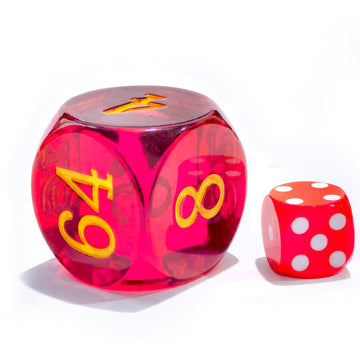 BESCON DICE 30MM Translucent Red Backgammon Doubling Cube Dice - Large 1 3/16 Number Die for Games