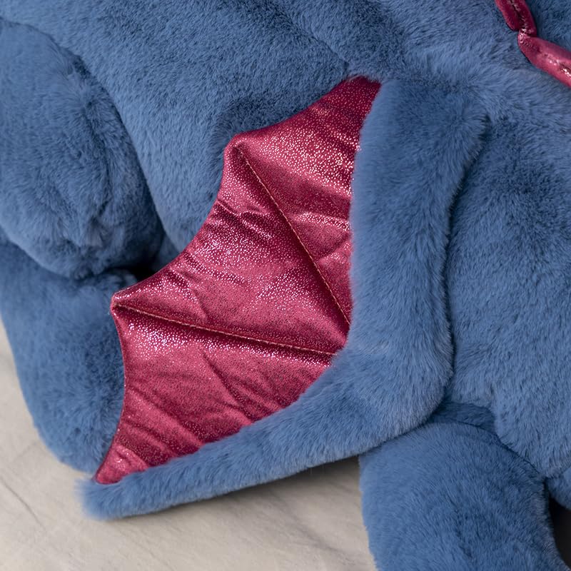 Leahaoe Giant Weighted Blue Dragon Plush Toy, 51.2", 7lbs, Cotton, X-Large, Updated 2025 Version
