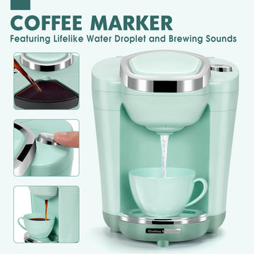 Pretend Play Kitchen Appliances Toy Set with Coffee Maker Machine, Mixer, Toaster, Blender, Kids Kitchen Playset, Play Kitchen A