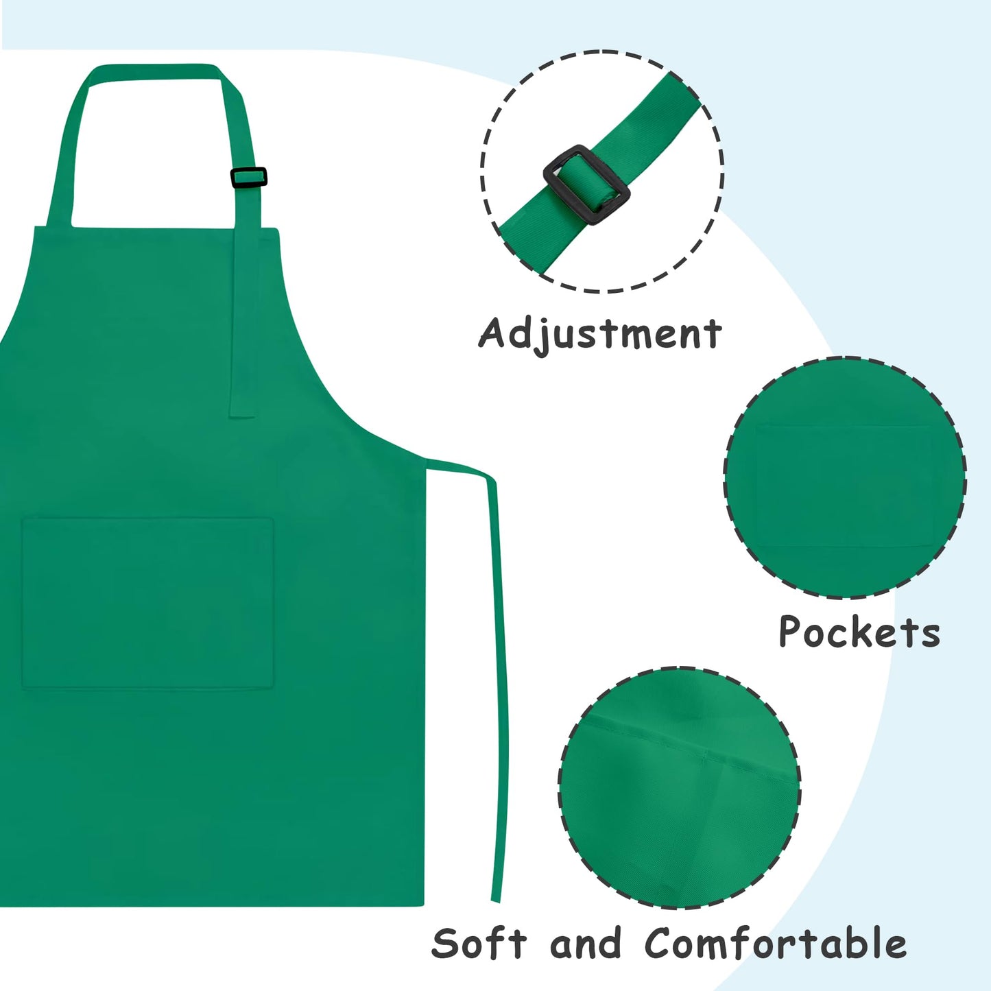 Iagbibui Kids Apron, 8 Pack Kids Aprons For Girls Boys, Children Art Painting Aprons Kitchen Classroom Cooking Baking For Age 6-