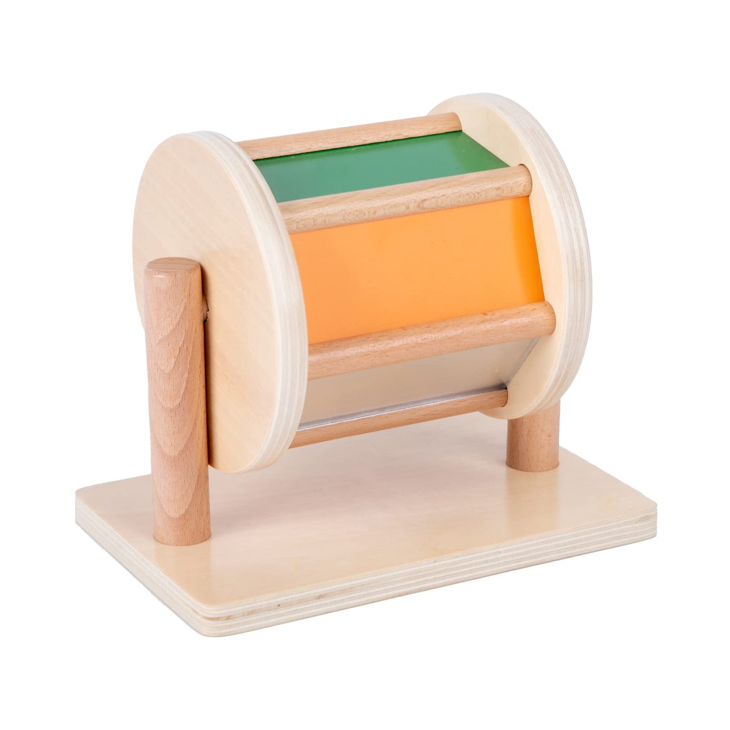 Montessori Baby Toys Play Kit - Montessori Mirror, Peekaboo, Knob Puzzle, Medium Spinning Drum - For 6-12 Months Toddlers