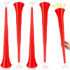 4 Pieces Collapsible Stadium Horn 24 Inch Vuvuzela Plastic Trumpet Horn Blow Horn Noisemakers For Sporting Events Graduation Games School Sports Party Supplies Favors Accessories (Red)