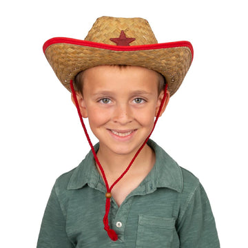 Funny Party Hats Cowboy Party Hats - 12 Straw Cowboy Hats - Medium - Red, Blue - Costume Headwear - For children, cowboy party p