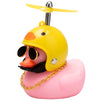 Wonuu Pink Duck Car Dashboard Decorations Rubber Duck Car Ornaments Cool Duck With Propeller Helmet Sunglasses Gold Chain