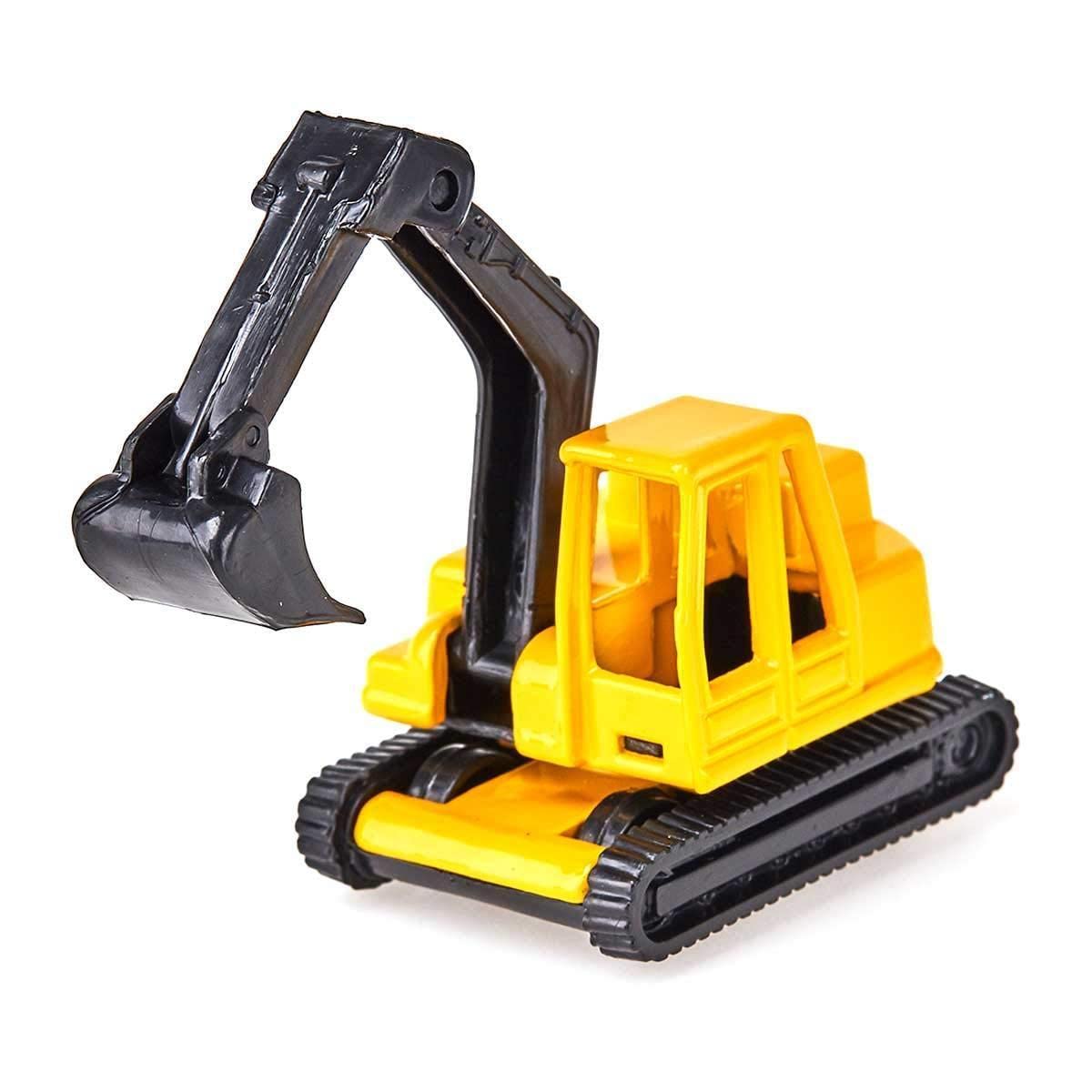 Siku 0801, Excavator, Metal/Plastic, Yellow/Black, Movable Excavator Arm, Rotating Cabin