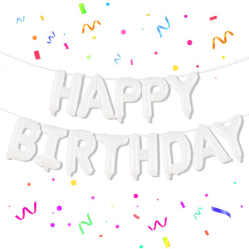 Katchon, White Happy Birthday Balloons Letters - 16 Inch | Happy Birthday Balloon White | White Happy Birthday Banner, White Birthday Decorations | Happy Birthday White Balloons For White Party Dècor