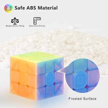Vdealen 3X3X3 Speed Cube Set, 6 Pack Speed Cube Bulk Magic Cube Set, School Classroom Prize For Students Birthday Party Favors Stocking Stuffers Gifts For Kids Teens Adults(Jelly Stickerless)